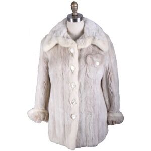 Mob wife Mob boss Womens Vintage De'Cor Blonde Ranch Mink CPO Jacket S/M 1970s